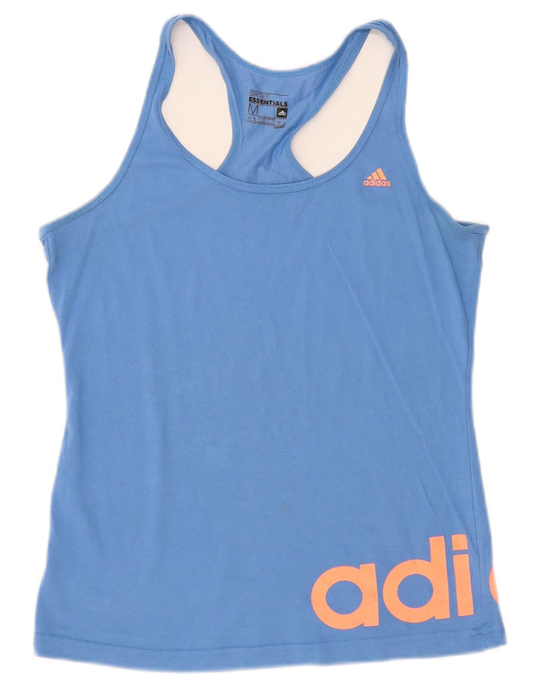 Adidas Mujer Climalite Graphic Chaleco Top Reino Unido 12/14 Azul Medio