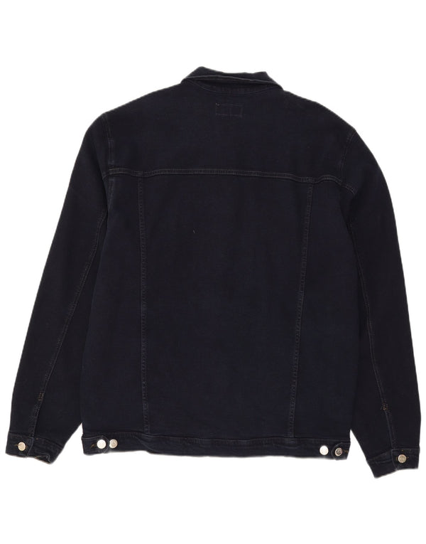 Vintage hombres chaqueta de mezclilla Reino Unido 46 3XL azul marino