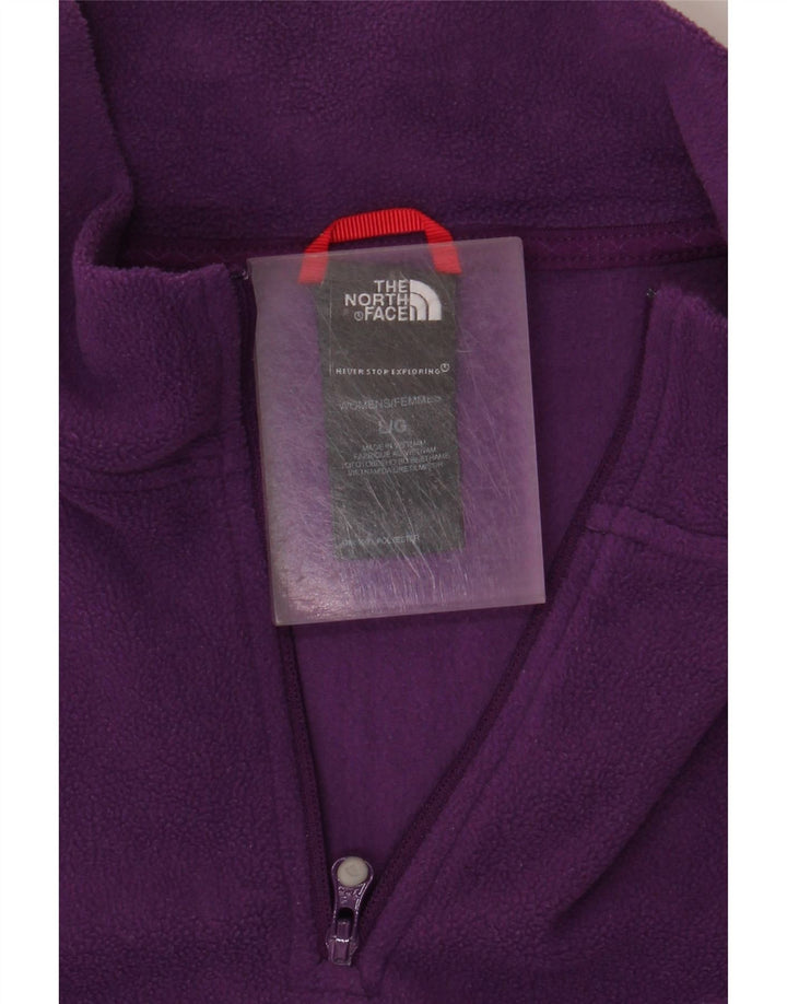 THE NORTH FACE Jersey polar con cuello y cremallera para mujer UK 46 Poliéster morado grande