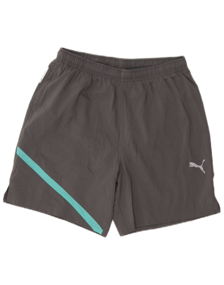Pantalones cortos deportivos Puma para hombre gris medio color block