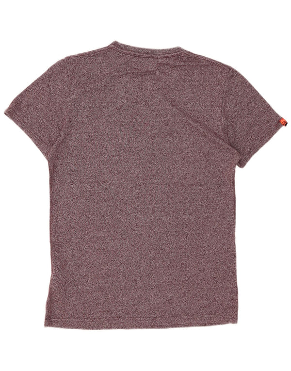 SUPERDRY Camiseta gráfica para hombre Top grande de algodón moteado en color burdeos