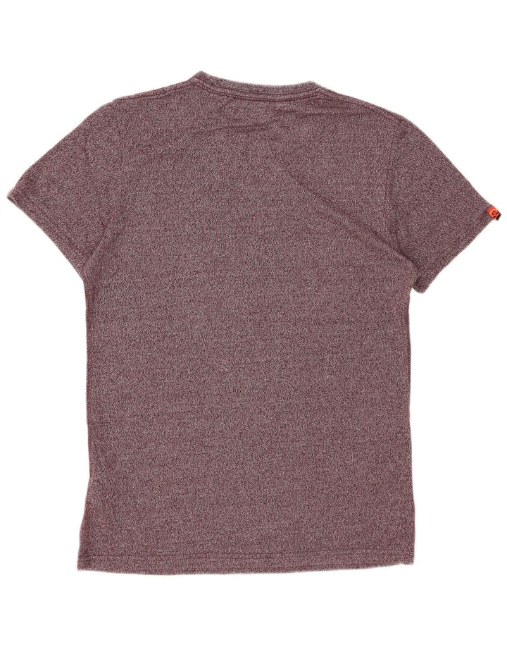 SUPERDRY Camiseta gráfica para hombre Top grande de algodón moteado en color burdeos