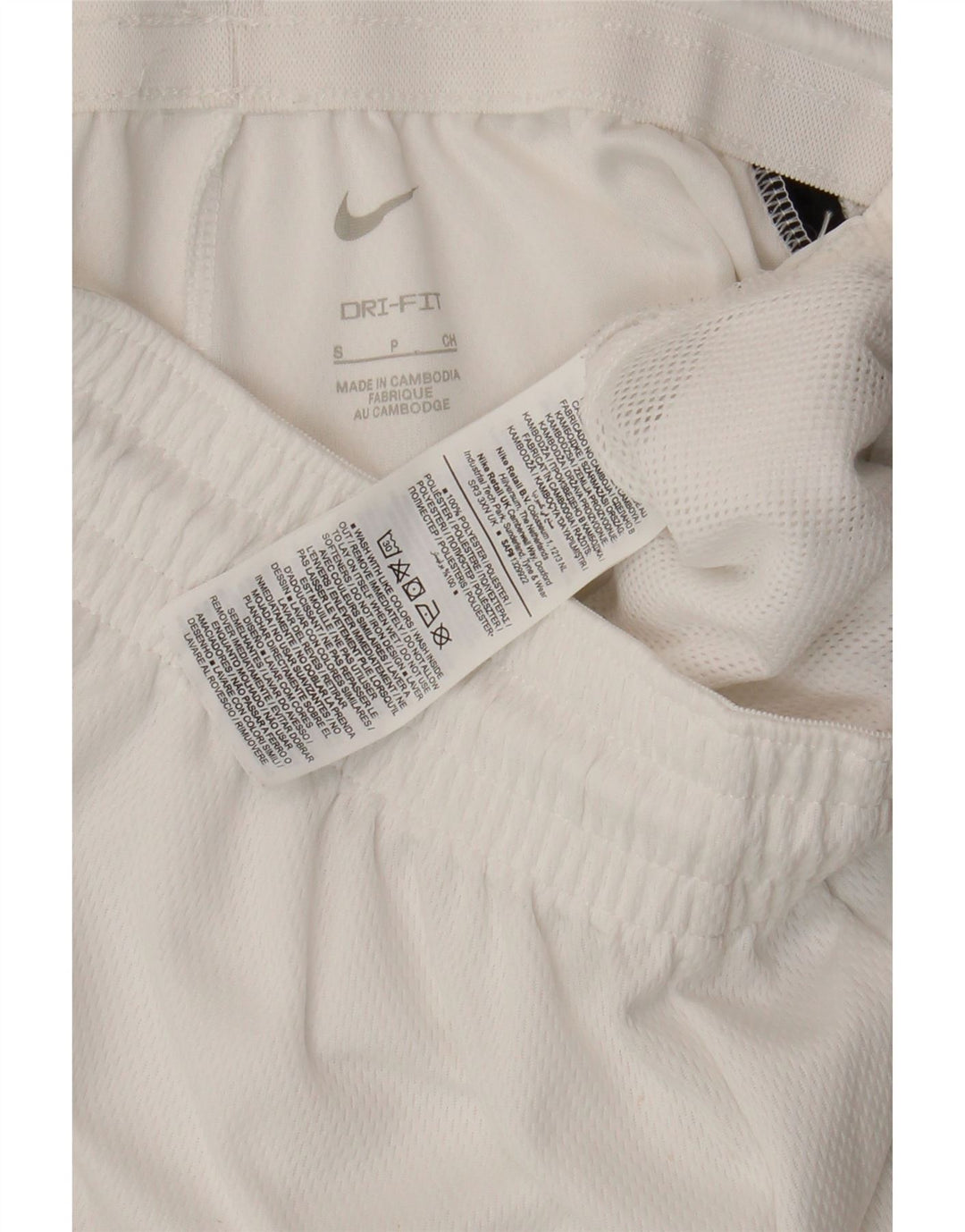 Nike - Pantalones cortos deportivos Dri Fit para hombre, poliéster, color blanco, pequeño