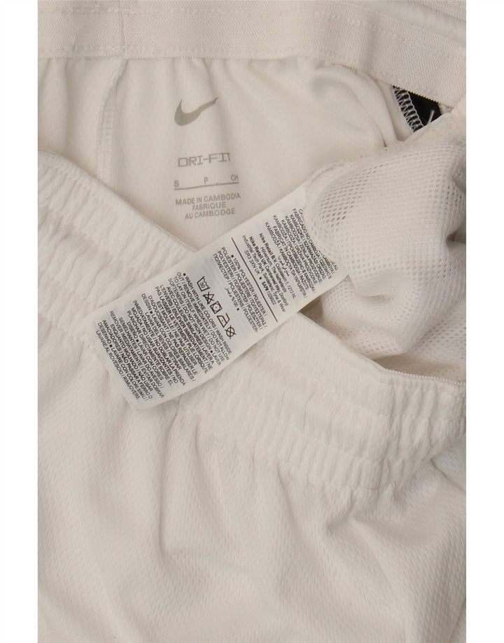 Nike - Pantalones cortos deportivos Dri Fit para hombre, poliéster, color blanco, pequeño