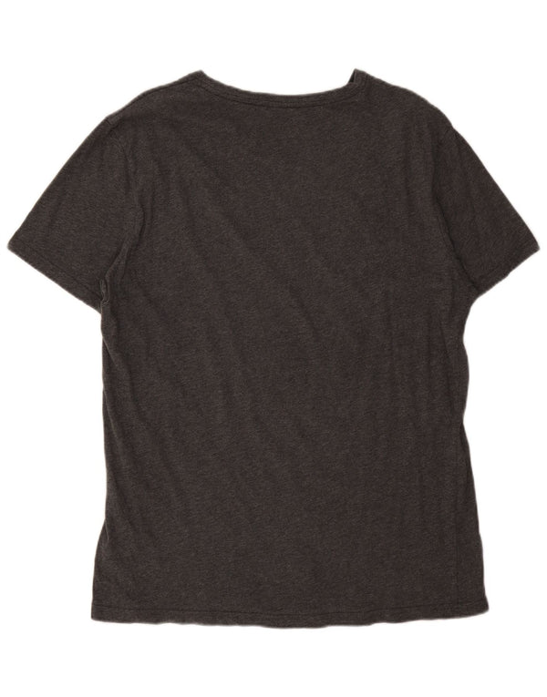 Tommy Hilfiger Camiseta gráfica para hombre Top grande de algodón gris