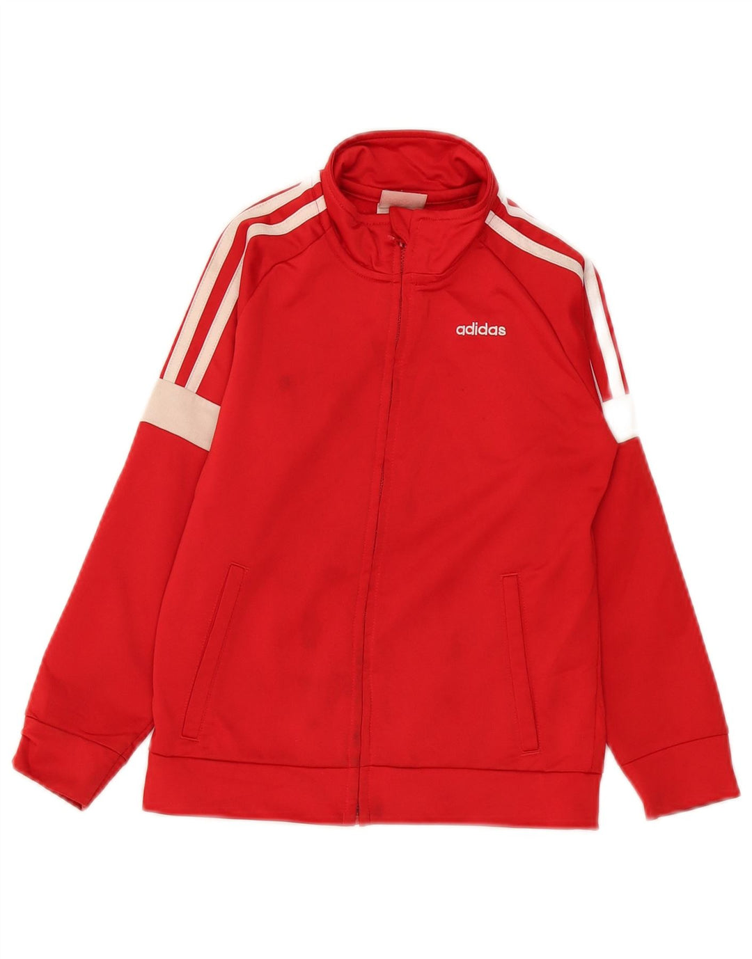 Adidas - Chaqueta de chándal para niño, 6-7 años, color rojo