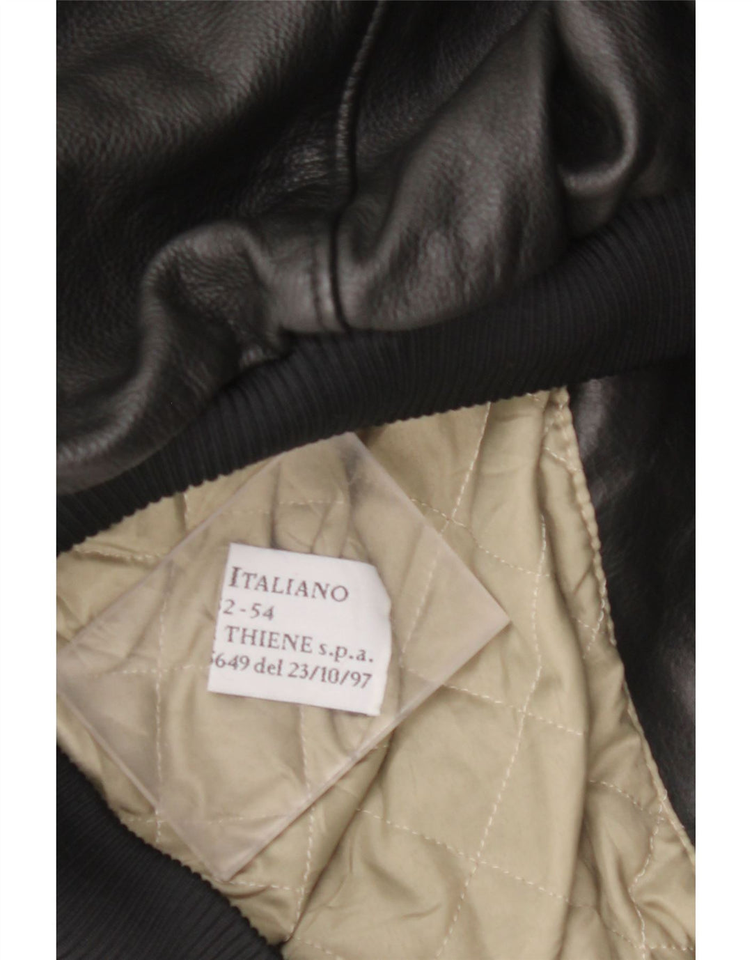 VINTAGE Chaqueta de cuero militar para hombre IT 52 XL Negro