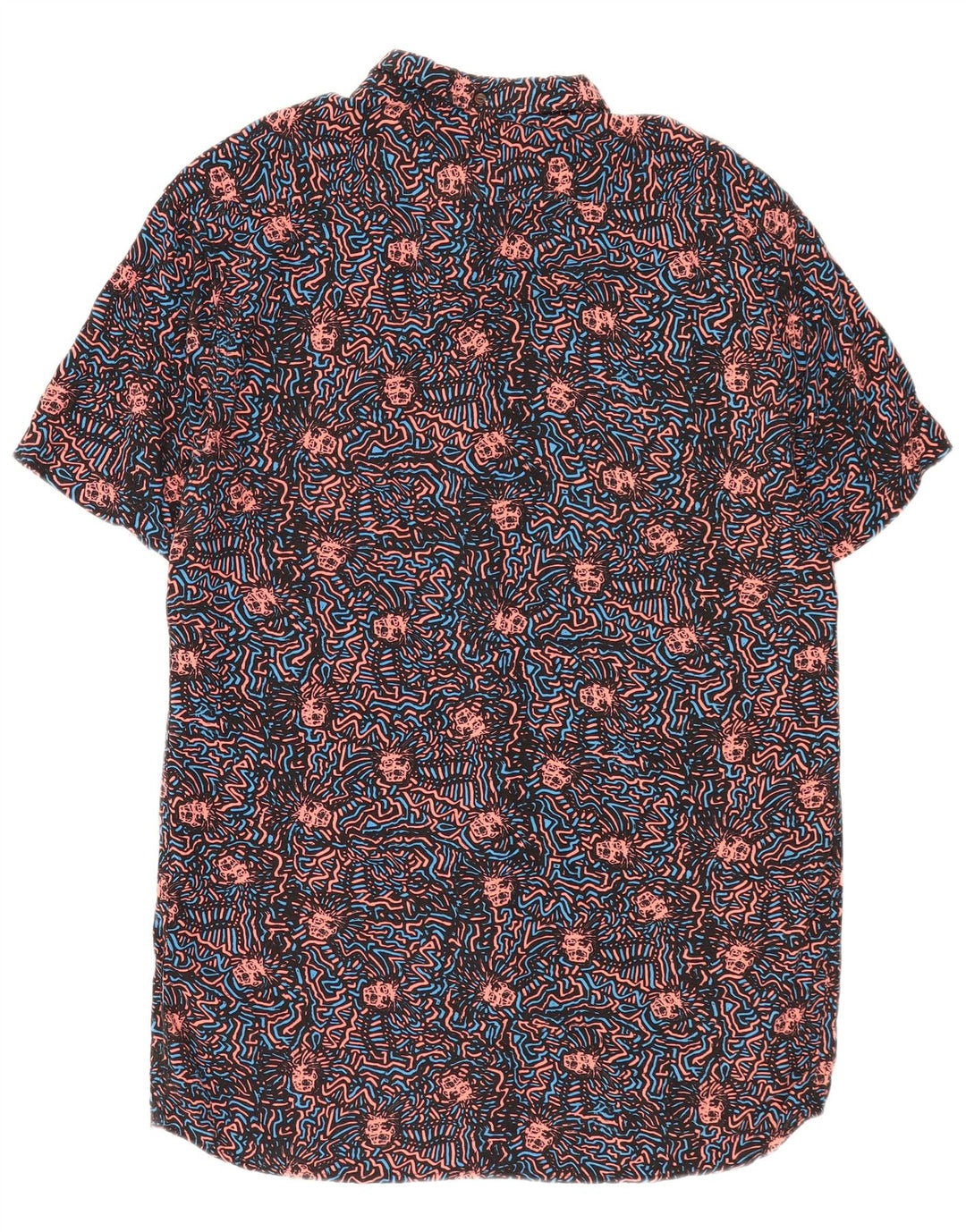 Quiksilver Camisa Slim con Estampado Abstracto XL Viscosa Negra Hombre