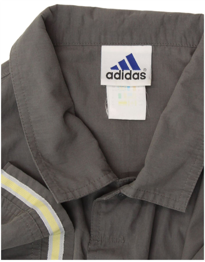 ADIDAS Camisa de manga corta para hombre UK 44/46 Grande Gris Algodón