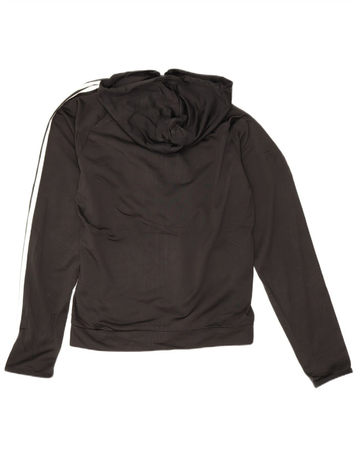 Adidas Hombre Zip Sudadera Con Capucha Suéter Mediano Negro Poliéster