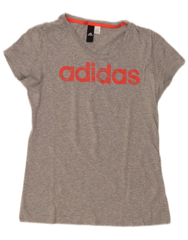 Adidas Camiseta gráfica para mujer Top UK 12 Gris medio