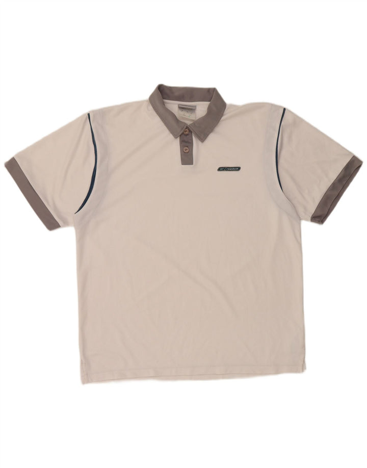 REEBOK Polo Hombre Medio Blanco Colorblock Poliéster