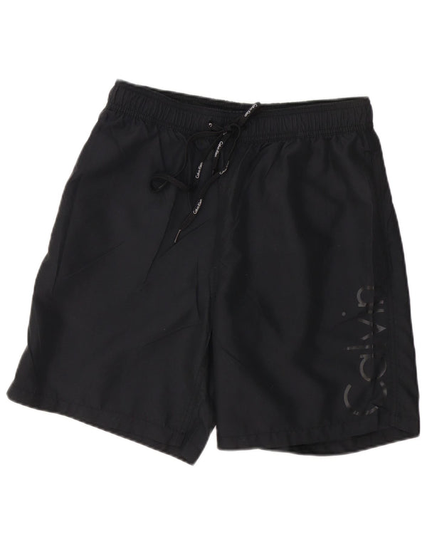 Calvin Klein Mens Graphic Swimming Shorts Medium  Black Polyester