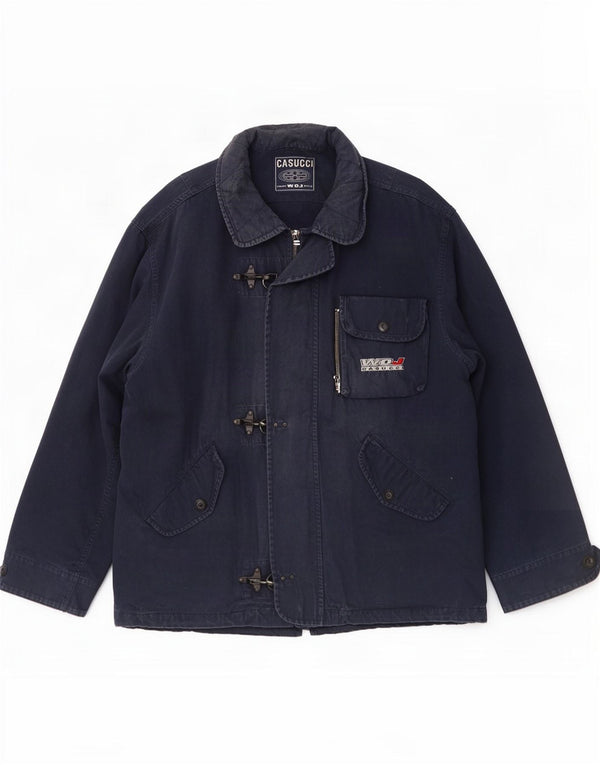 Casucci Chaqueta de lona para hombre UK 44 2XL Azul marino Algodón