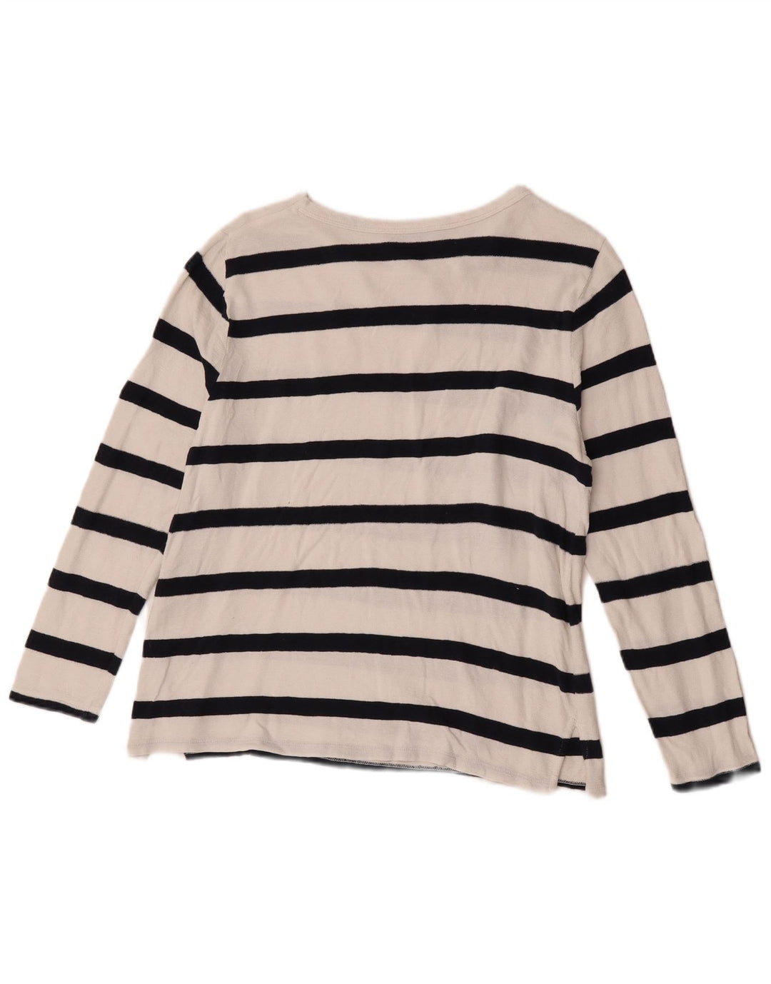 Marks & Spencer Top para mujer de manga larga UK 42 Algodón a rayas blanco mediano