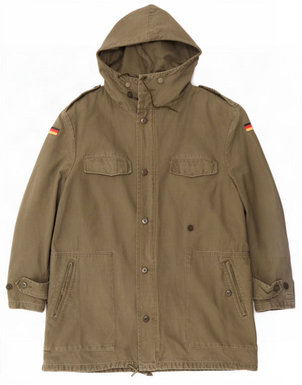 Vintage Mens Germany Hooded Military Parka Jacket UK 38 Medium Khaki