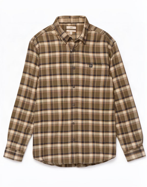 Marks & Spencer Camisa de franela para hombre 2XL Algodón a cuadros verdes