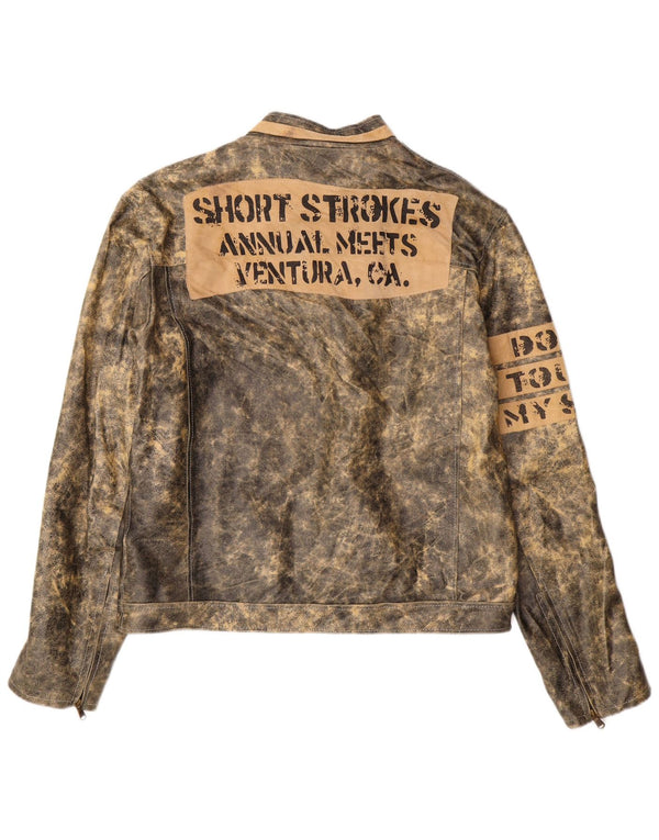 Bata Chaqueta de cuero gráfica para hombre IT 52 XL Cuero gris