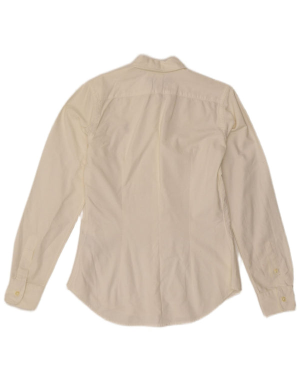 Ralph Lauren Camisa Slim Fit para Mujer US 4 Small Off White Cotton
