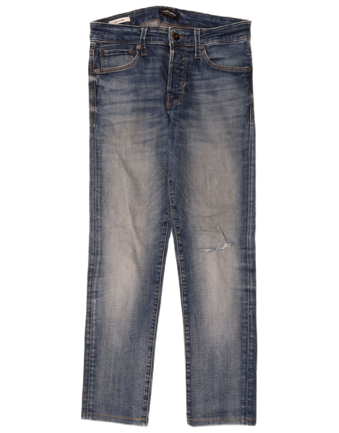 JACK & JONES Vaqueros slim GLENN para hombre W28 L28 Algodón azul marino