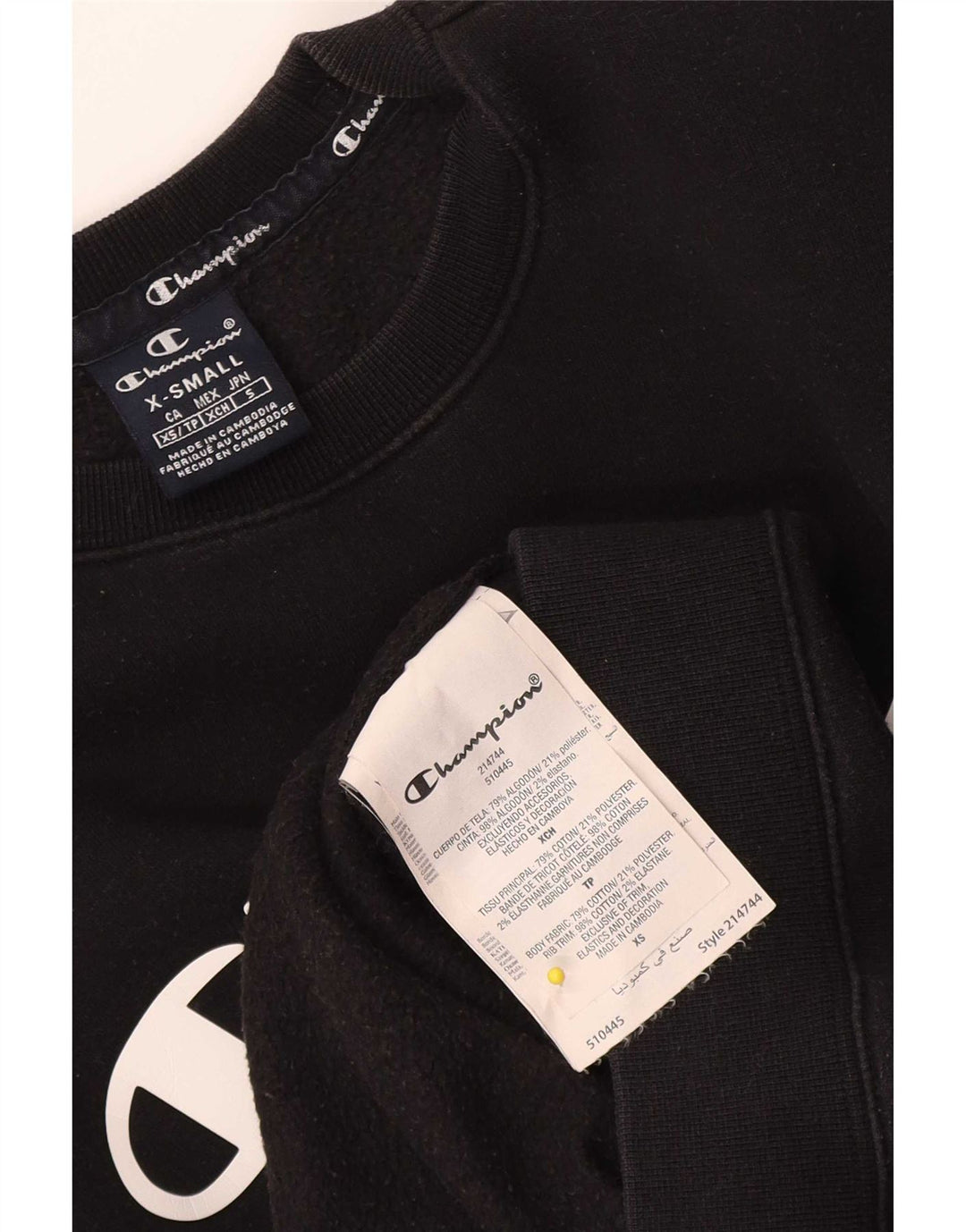 Champion Sudadera Gráfica Jumper XS Algodón Negro Hombre