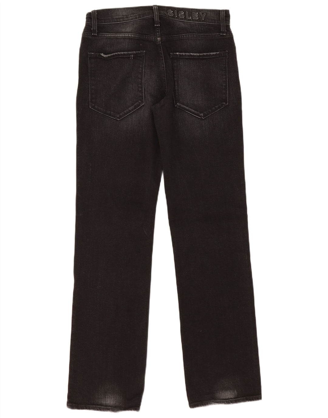 SISLEY Vaqueros rectos gráficos para hombre W32 L32 Algodón negro