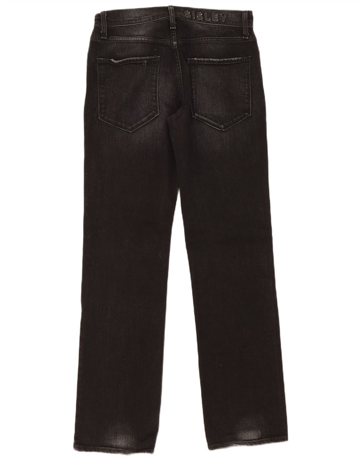 SISLEY Vaqueros rectos gráficos para hombre W32 L32 Algodón negro