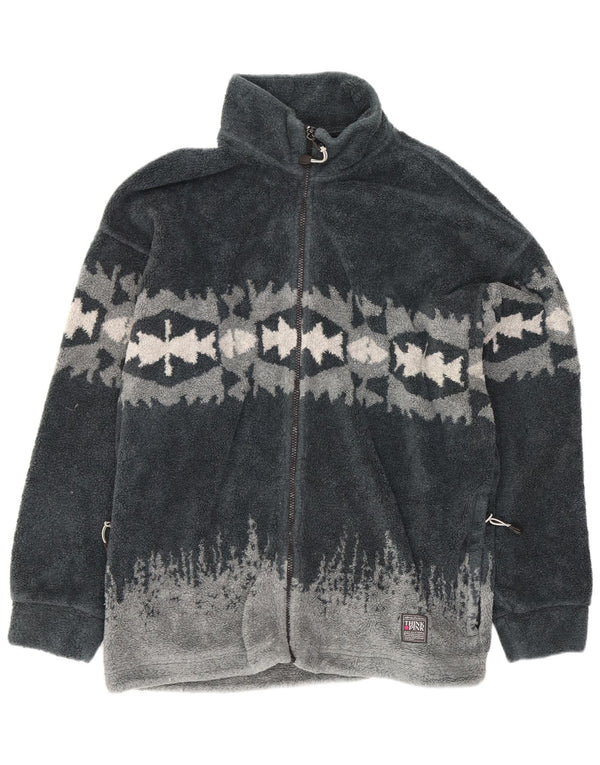 Think Pink Chaqueta polar para hombre ES 42 XL Poliéster geométrico gris