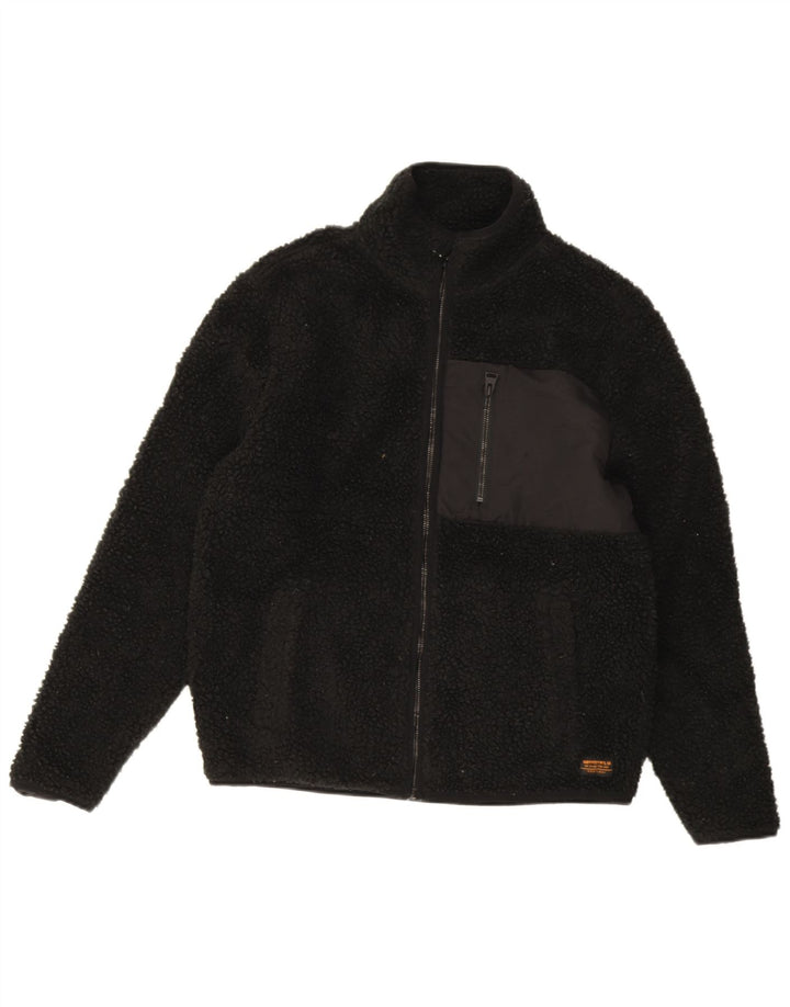 Superdry Chaqueta polar para hombre ES 36 Small Poliéster negro