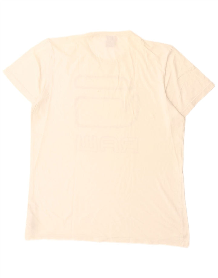 G-Star Hombre Camiseta Gráfica Top Grande Algodón Blanco