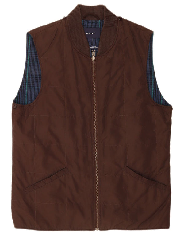 Gant Chaleco para hombre UK 36 Small Marrón Poliéster