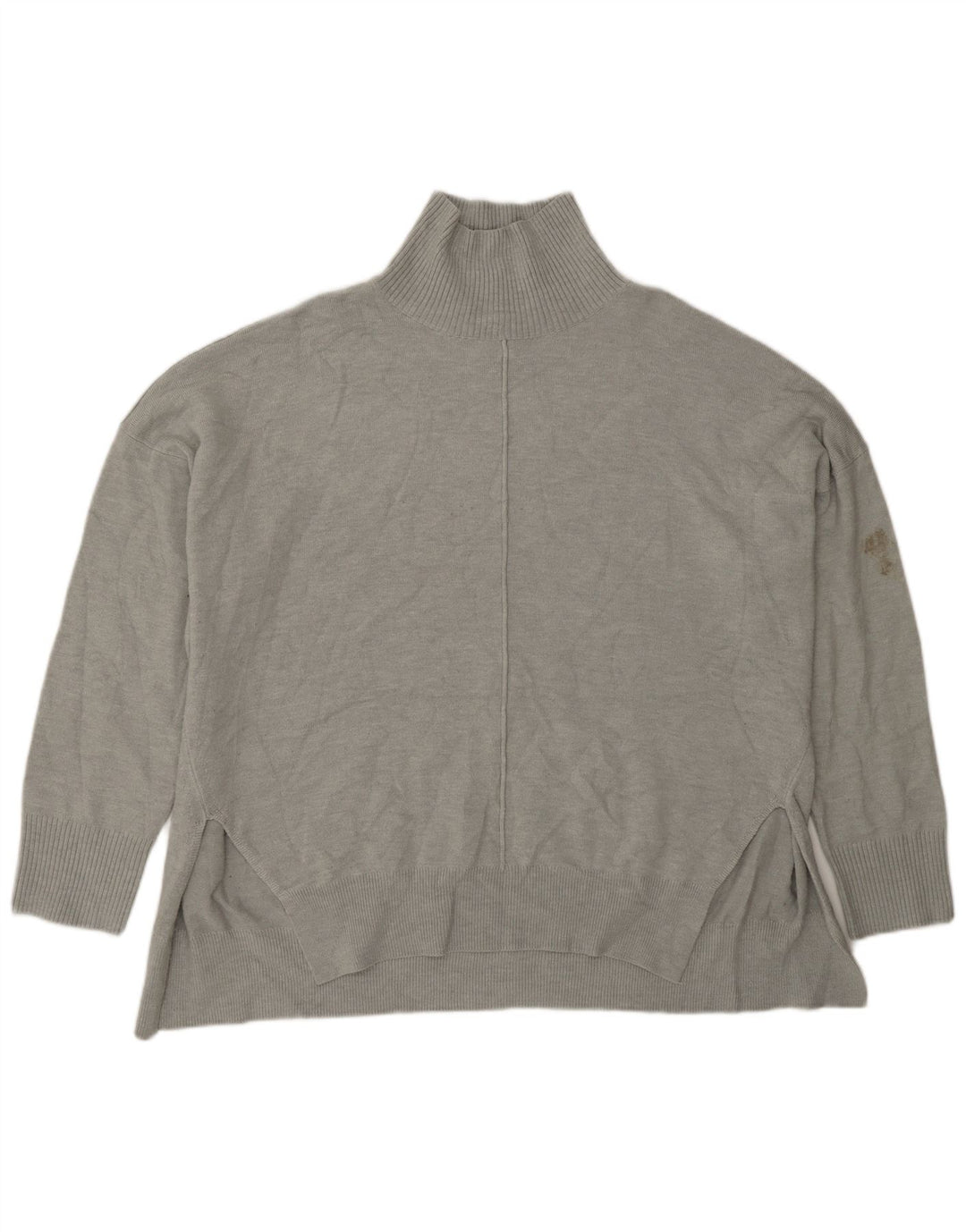 French Connection Suéter tipo jersey con cuello alto para mujer, talla 44, color gris medio