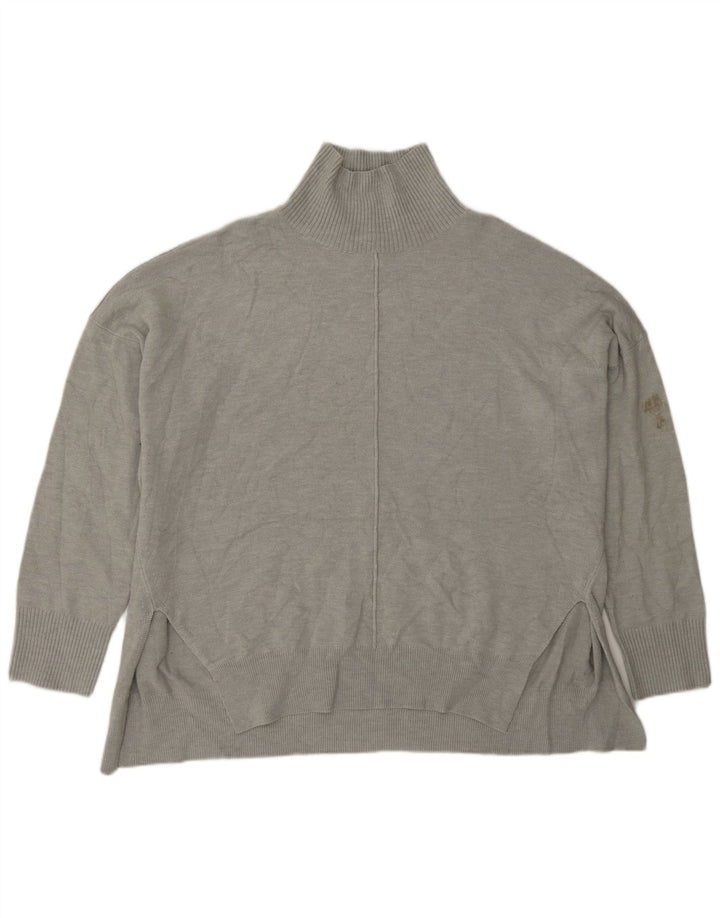 French Connection Suéter tipo jersey con cuello alto para mujer, talla 44, color gris medio