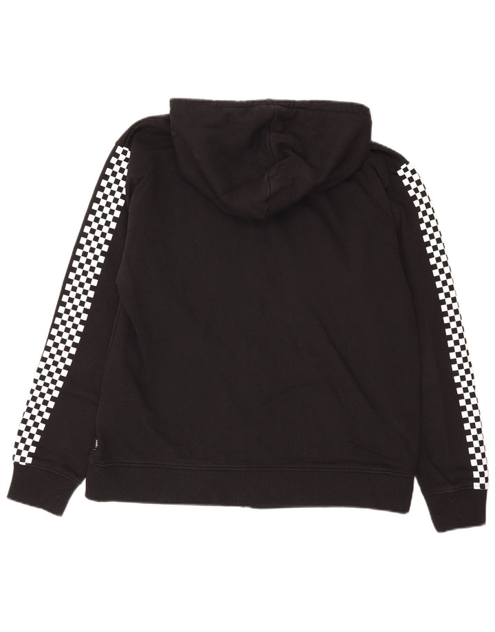 Vans Sudadera con capucha y cremallera gráfica para hombre, talla grande, algodón negro