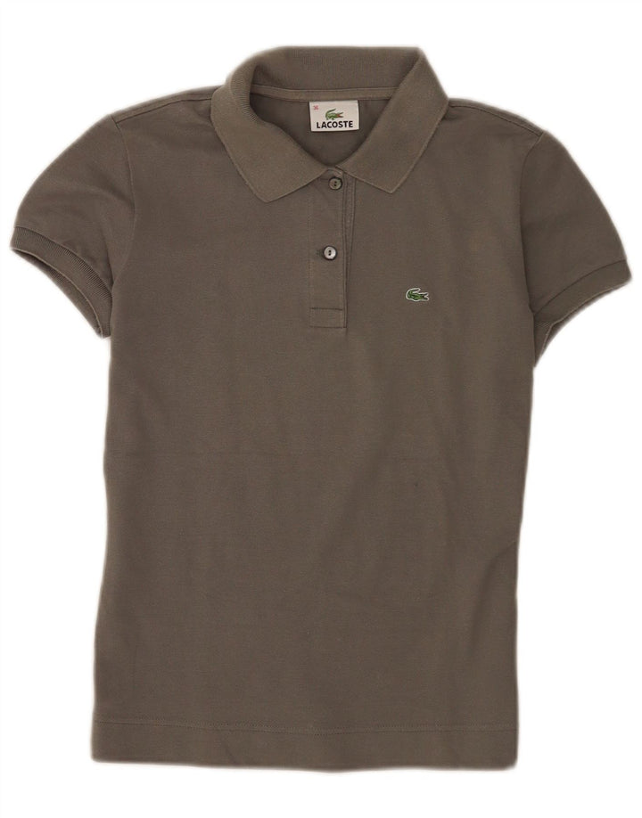 Polo Lacoste Mujer Talla 36 Pequeño Algodón Gris