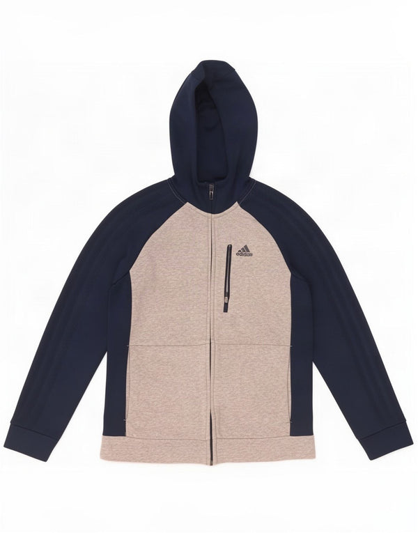 Adidas Sudadera con capucha y cremallera para niña 11-12 años Gris Colorblock