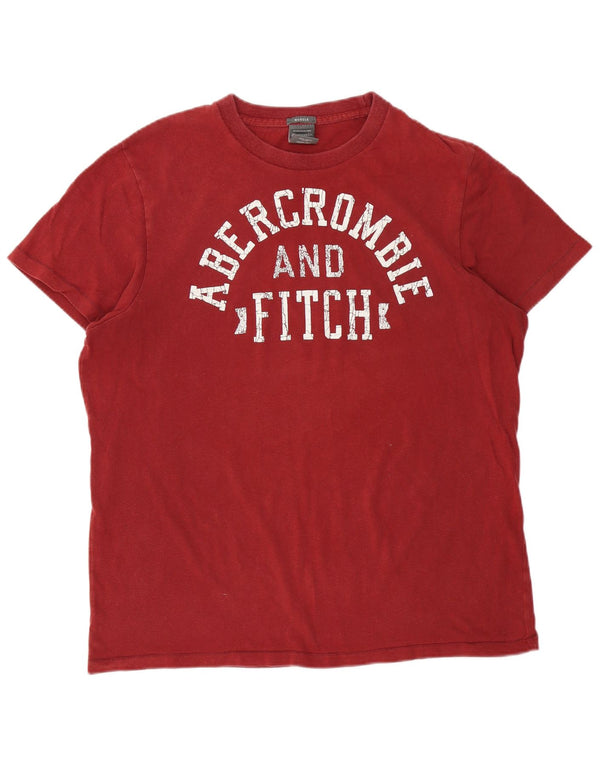 Abercrombie & Fitch Camiseta con gráfico muscular para hombre Top 2XL Algodón rojo