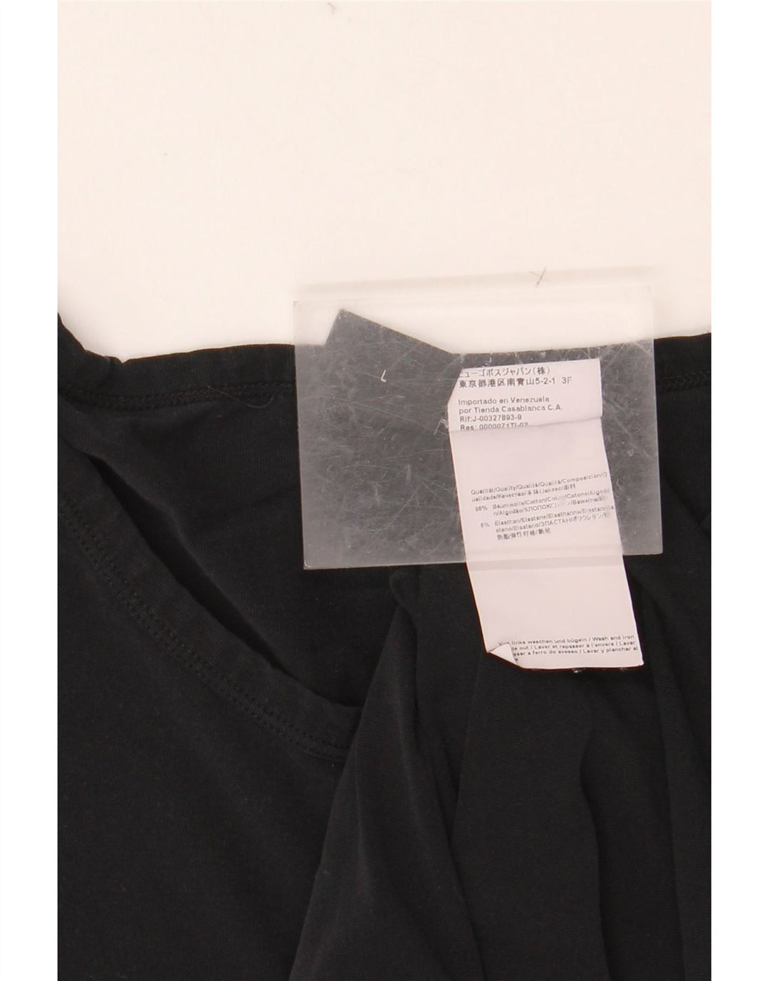 Camiseta HUGO BOSS para hombre Top grande de algodón negro