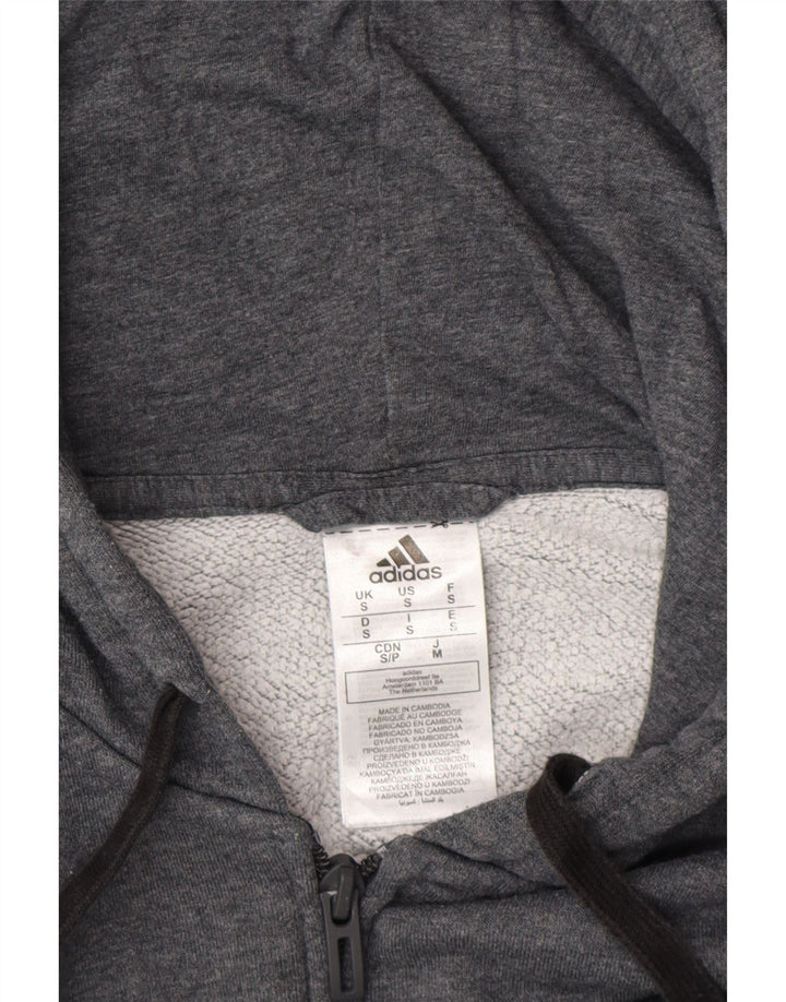 ADIDAS Mens Zip Hoodie Sweater Small Grey Polyester Vintage Adidas and Second-Hand Adidas from Messina Hembry 