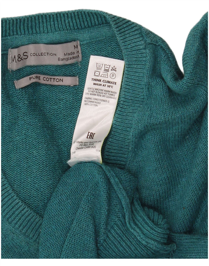 Marks & Spencer Jersey con Cuello en V para Hombre de algodón Verde Medio