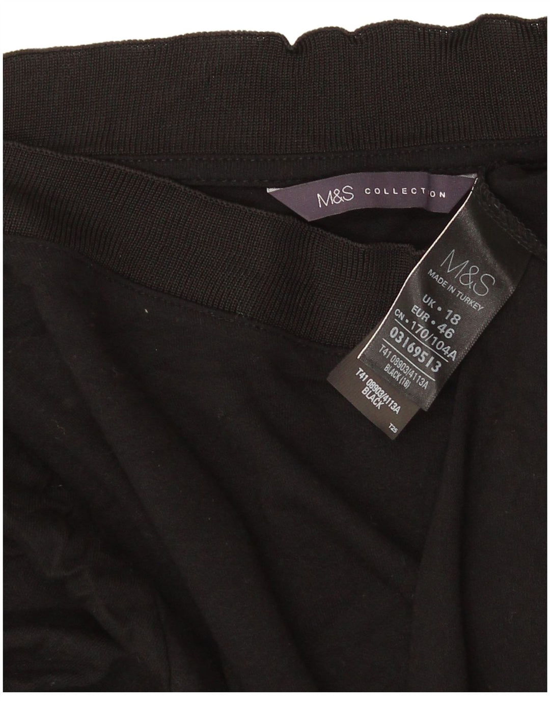 Marks & Spencer Top para mujer manga 3/4 UK 40 XL Viscosa negra