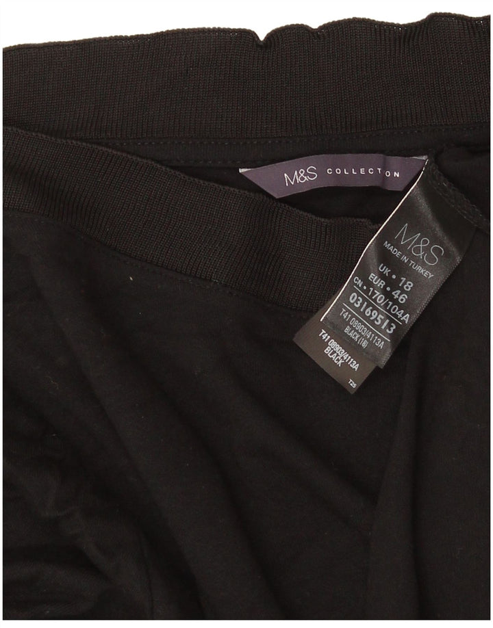 Marks & Spencer Top para mujer manga 3/4 UK 40 XL Viscosa negra
