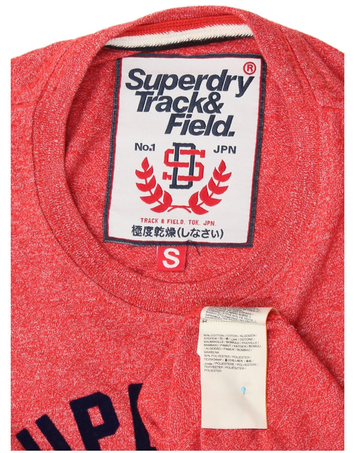 SUPERDRY Camiseta gráfica para hombre Top pequeño de algodón rojo