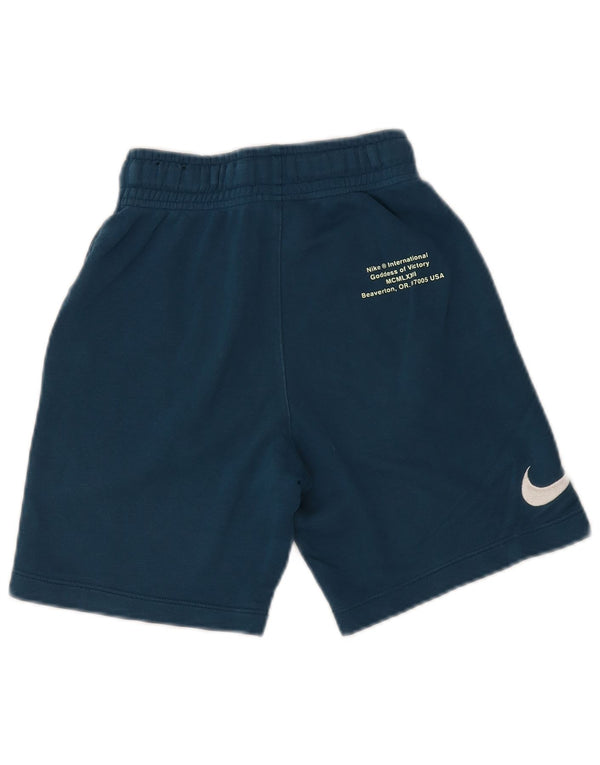 NIKE Boys Graphic Sport Shorts 8-9 Years Small Blue Cotton