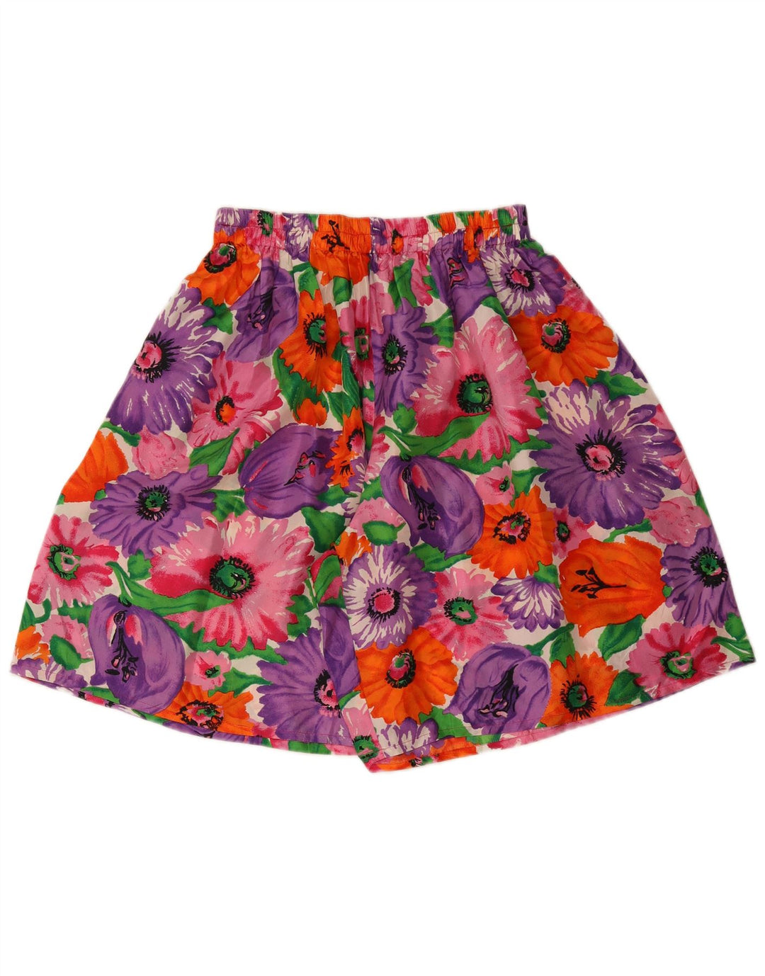 Auténticos pantalones cortos casuales para mujer UK 14 Medium W28 Seda floral multicolor