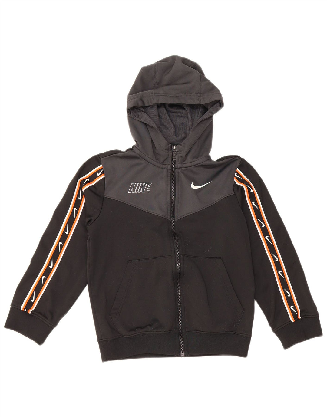 NIKE Sudadera con capucha Dri Fit Graphic para niños, 8-9 años, talla pequeña, color negro