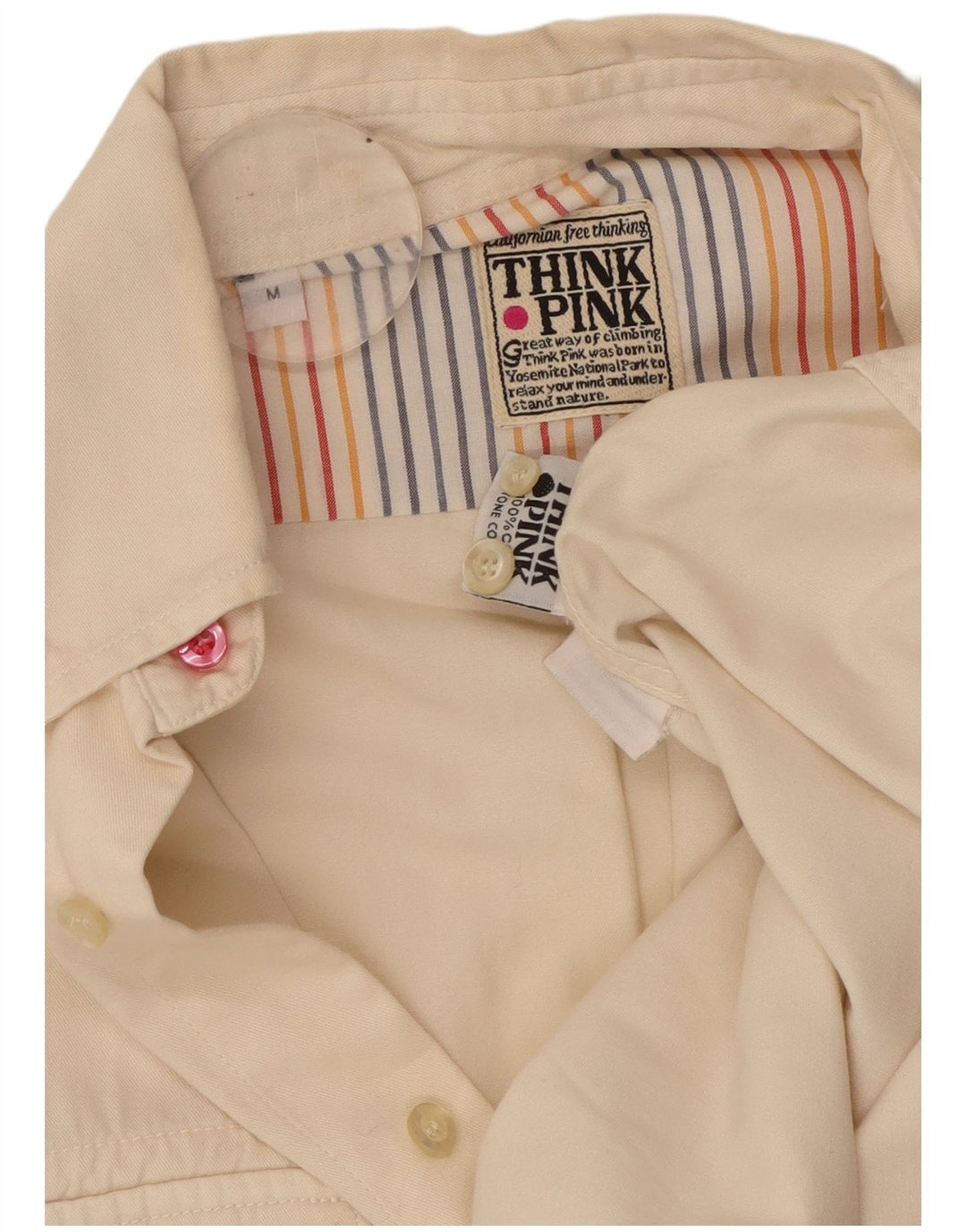 THINK PINK Camisa Hombre Algodón Beige Medio