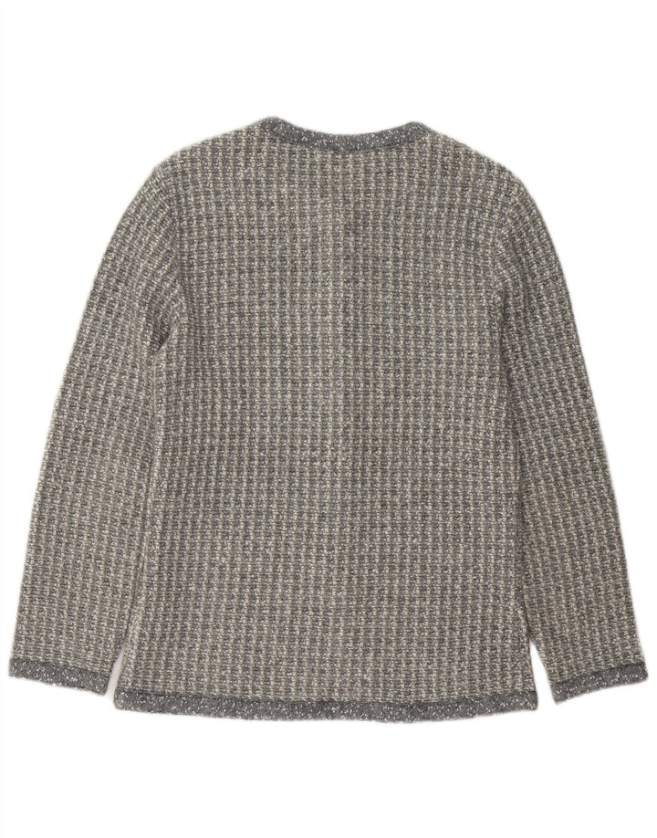 Penny Pull Suéter tipo cárdigan para mujer Reino Unido 46 Acrílico gris grande