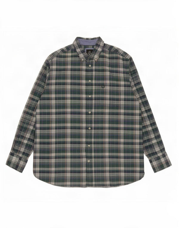 Camisa Bugatti Hombre Talla 41/42 Cuadros Verde Grande