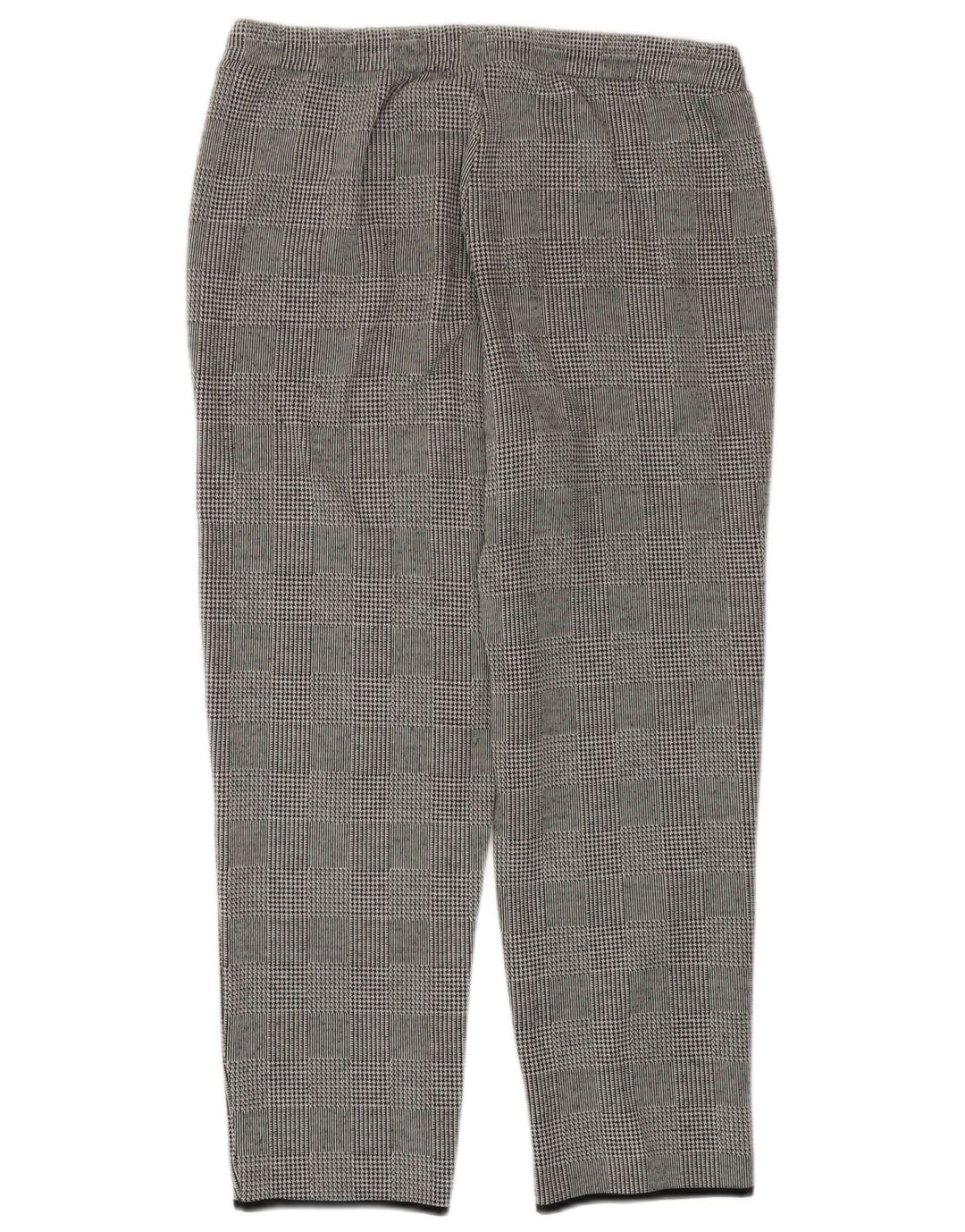 Zara Mujer Crop Chándal Pantalones UK 42 Medium Grey Houndstooth